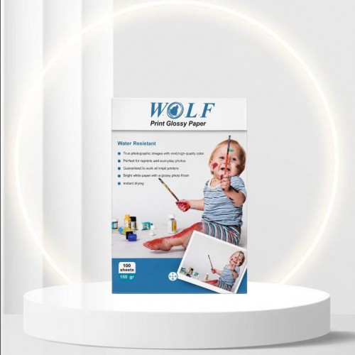 کاغذ WOLF A4 فتوگلاسه 150 گرم (100 عددی)