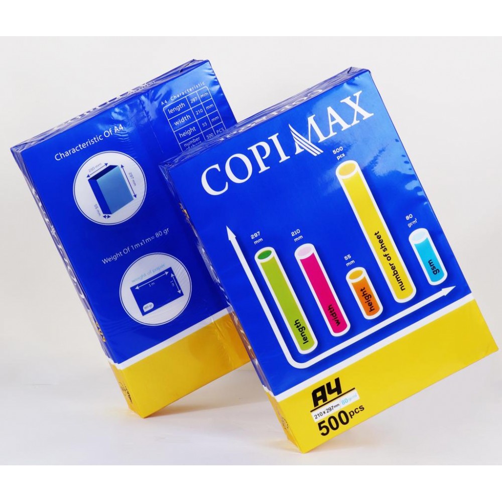  کاغذ A4 copimax آبی زرد نموداری (80gr)