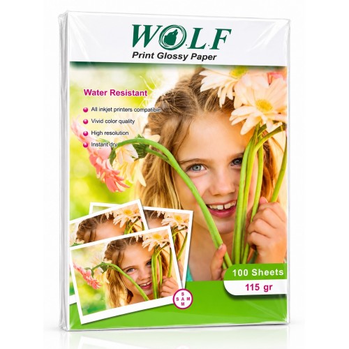 کاغذ WOLF A4 فتوگلاسه 115 گرم (100 عددی)