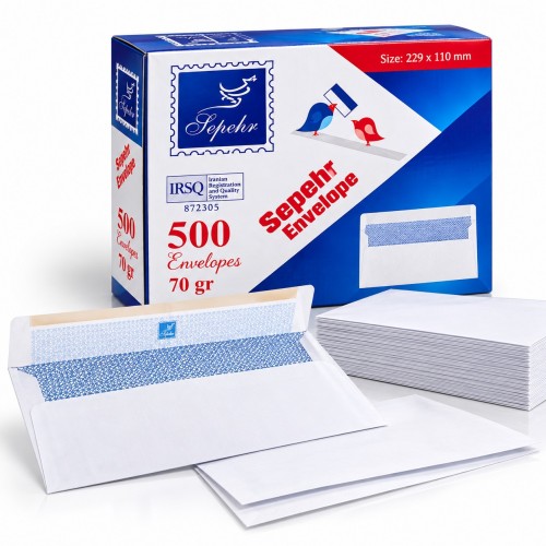 پاکت ملخی سفید (500 عددی)